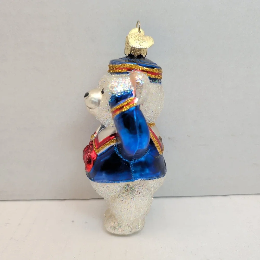 Old World Christmas Glass Ornaments Cigar Store Indian & Sailor Bear Lot of 2